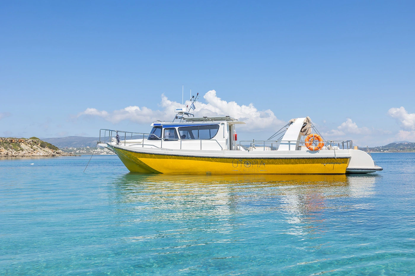 Kefalonia Cruises - Kefalonia Boat Tours - Utopia Cruises Argostoli Kefalonia - Daily Cruises From Argostoli Kefalonia - Cruises Argostoli Kefalonia - Sunset Cruises Argostoli Kefalonia - Private Cruises Kefalonia